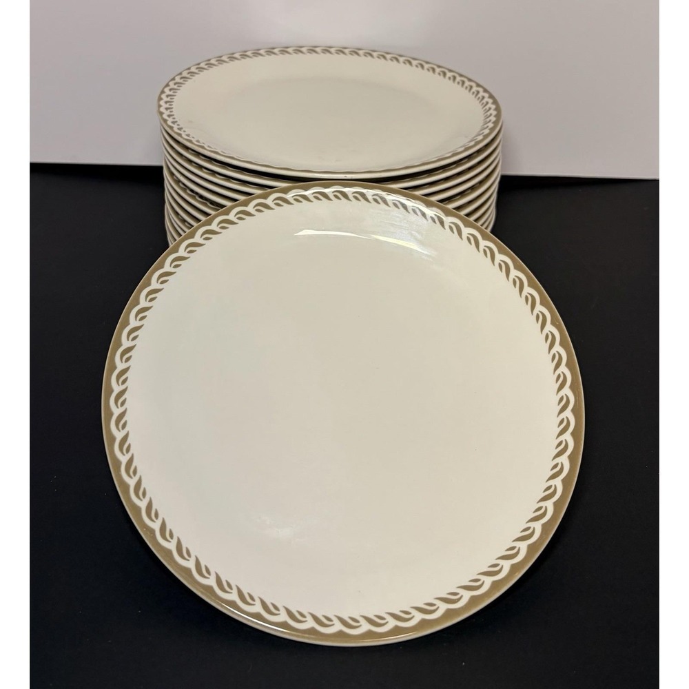 15 Syracuse China Syralite Laguna Wave Dinner Plates 9 3/4" VTG Restaurant Ware